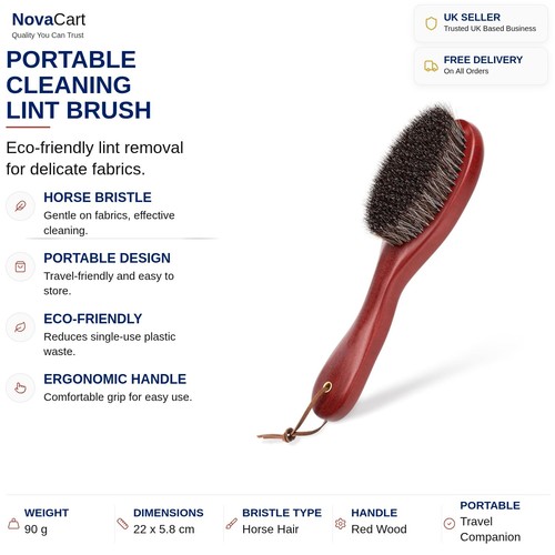 Lint brush portable red wood - portable,